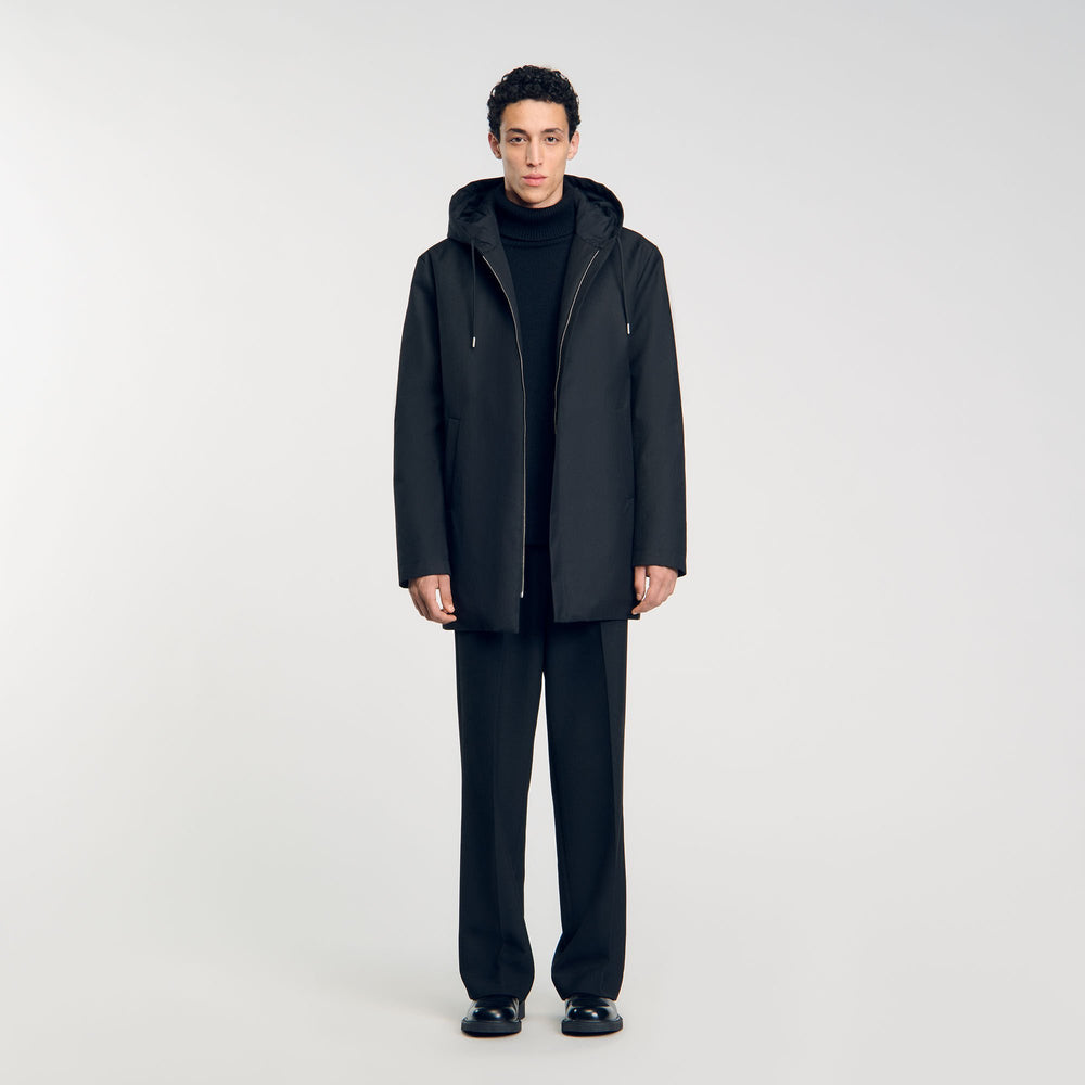 Sandro Men Hooded parka with zip