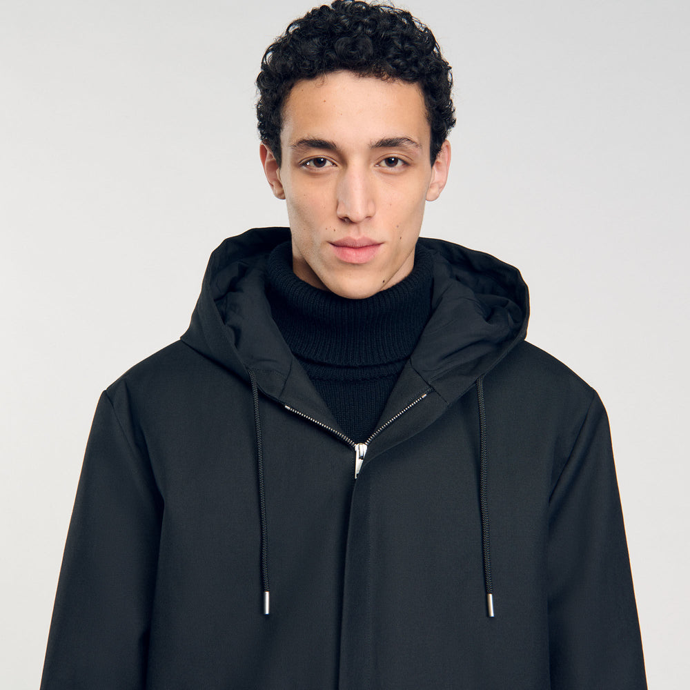 Sandro Men Hooded parka with zip