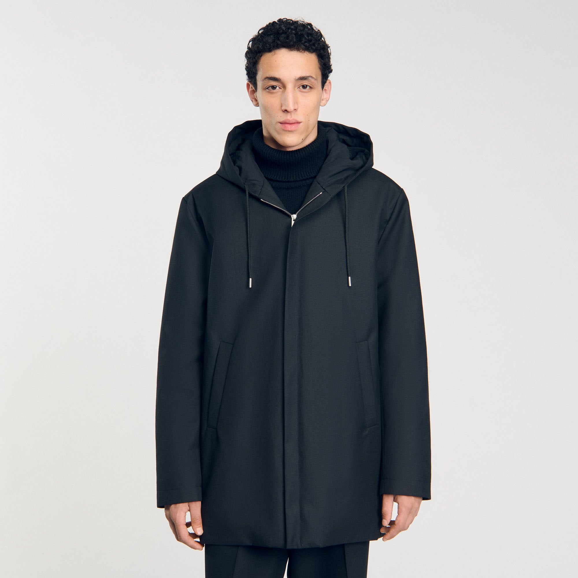 Sandro Men Hooded parka with zip