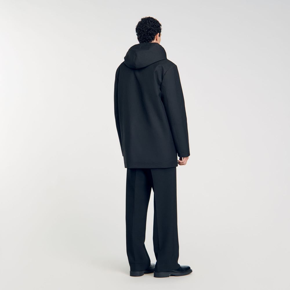 Sandro Men Hooded parka with zip