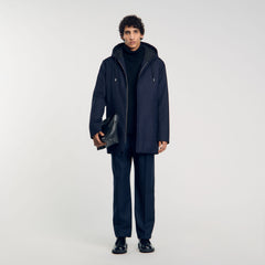 Sandro Men Hooded parka with zip