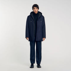 Sandro Men Hooded parka with zip