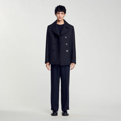 Sandro Men Wool blend peacoat