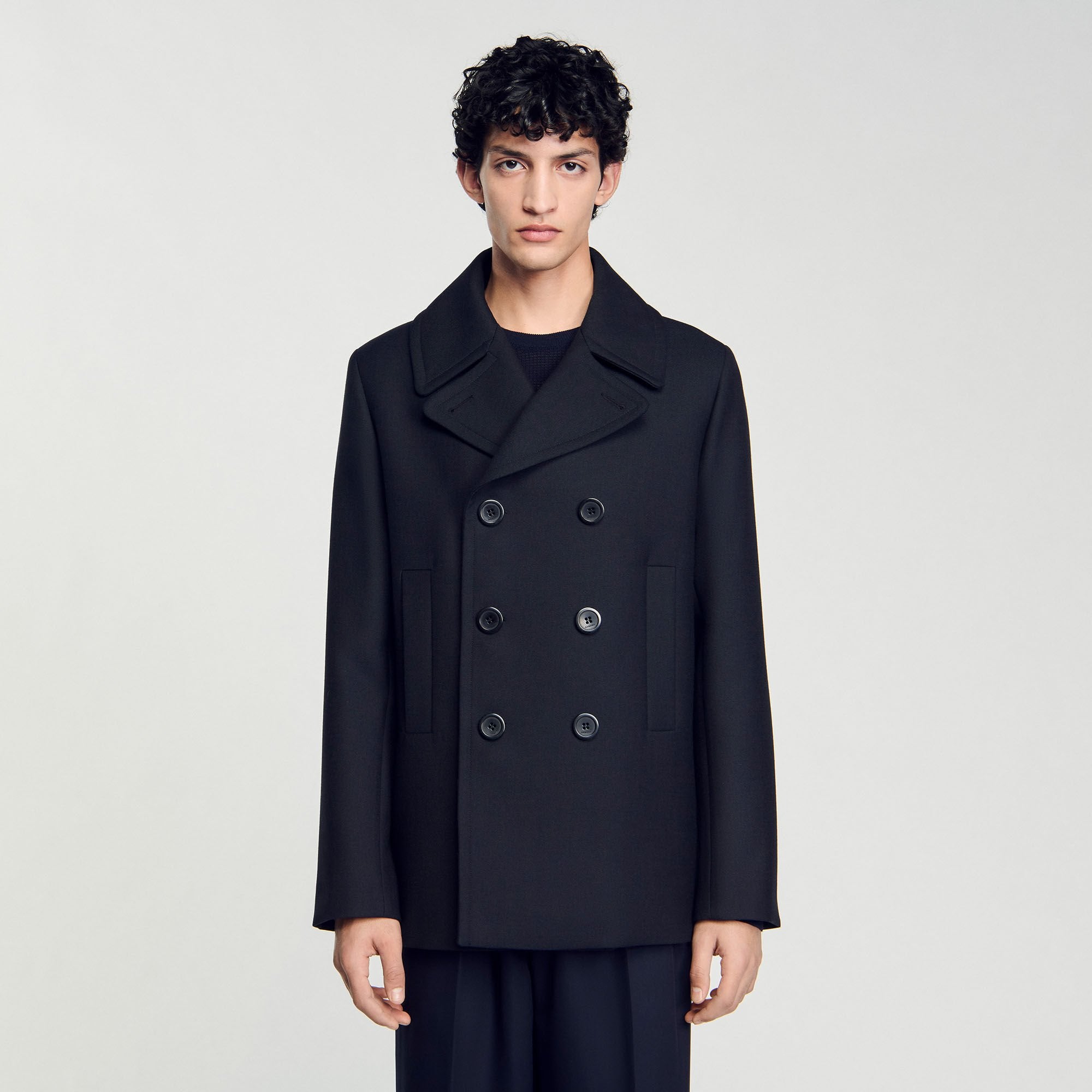 Sandro Men Wool blend peacoat