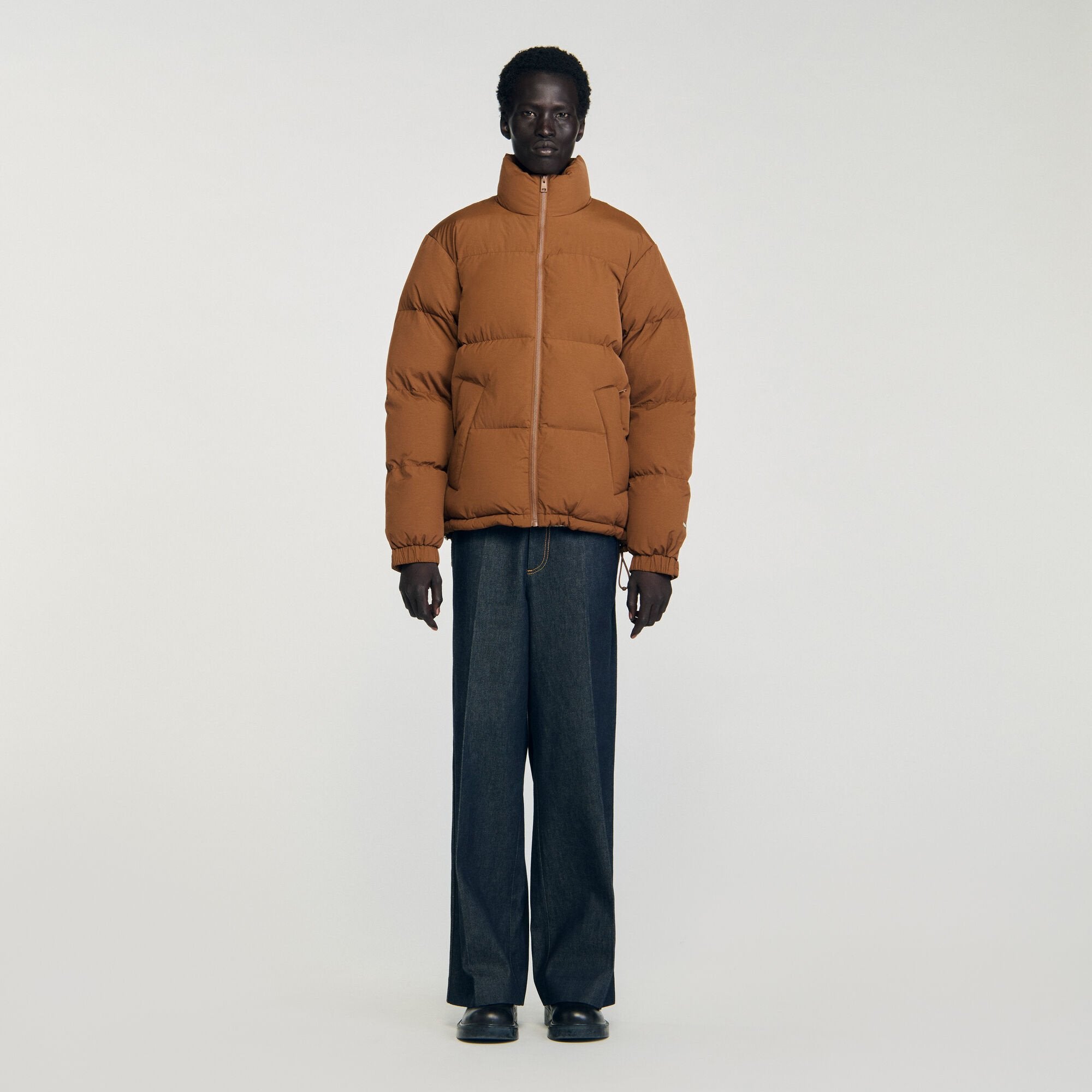 Sandro Men Hooded puffer with high collar