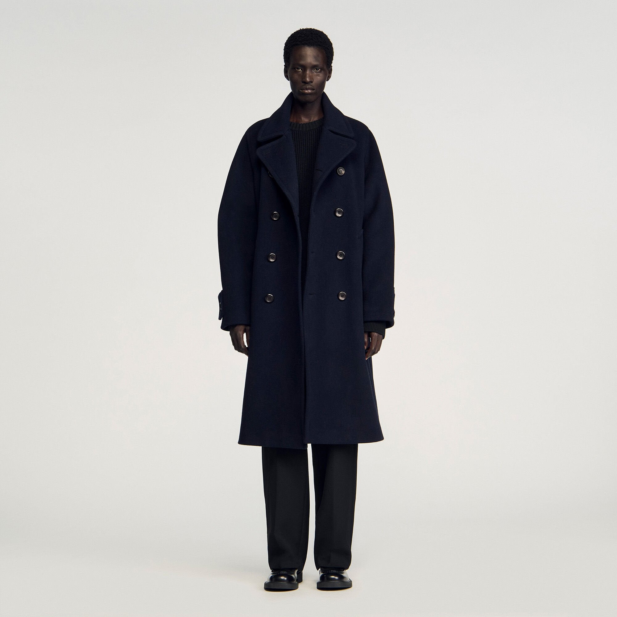 Sandro Men Double-breasted wool coat