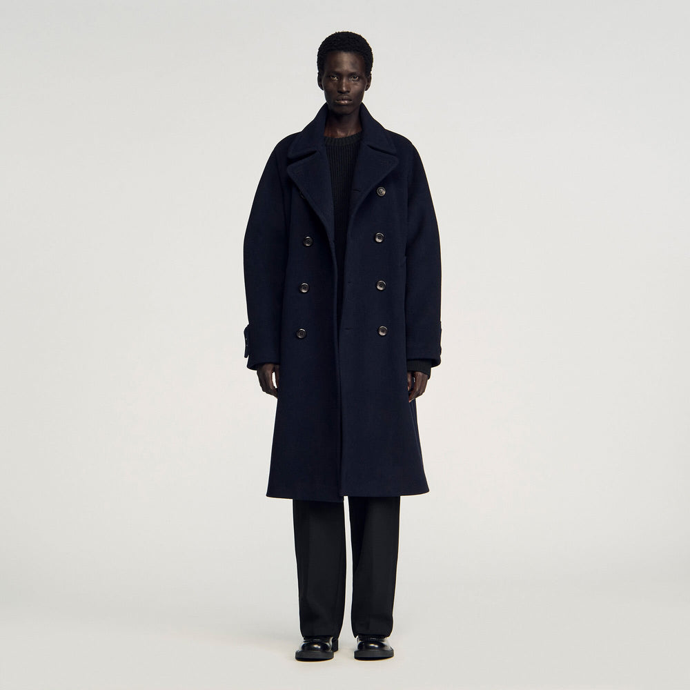 Sandro Men Double-breasted wool coat