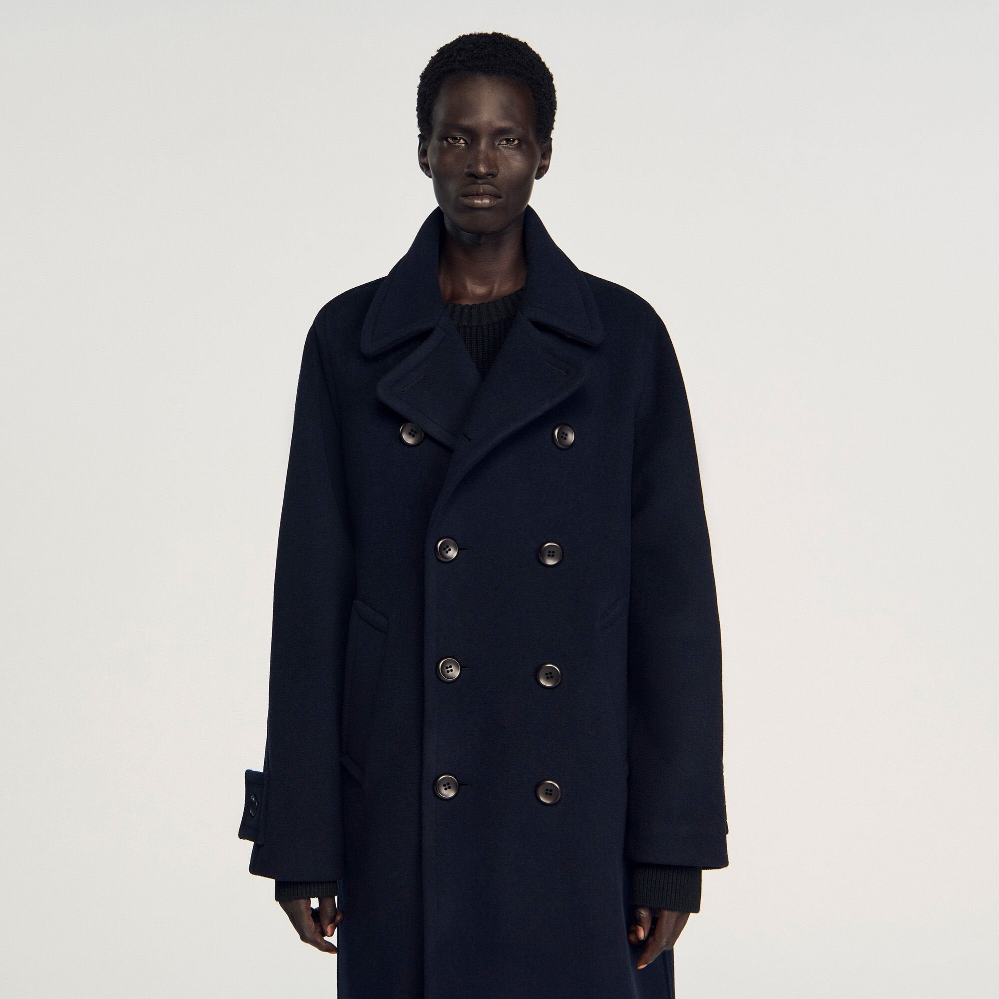 Sandro Men Double-breasted wool coat