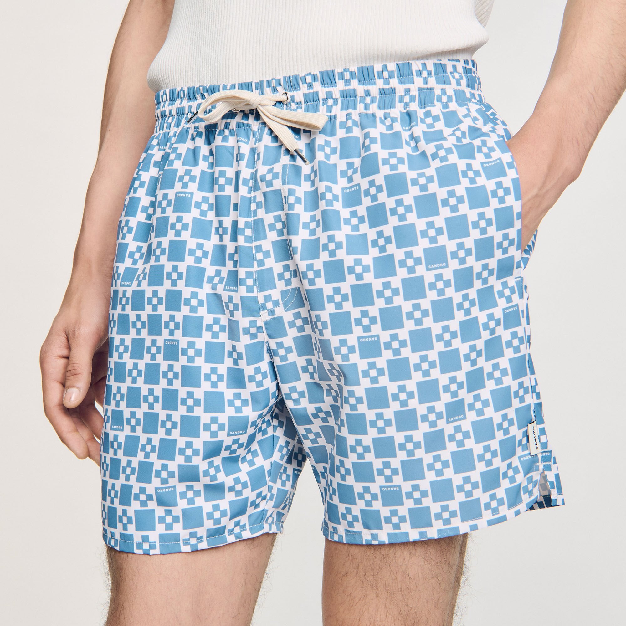Sandro Men Square Cross swim shorts