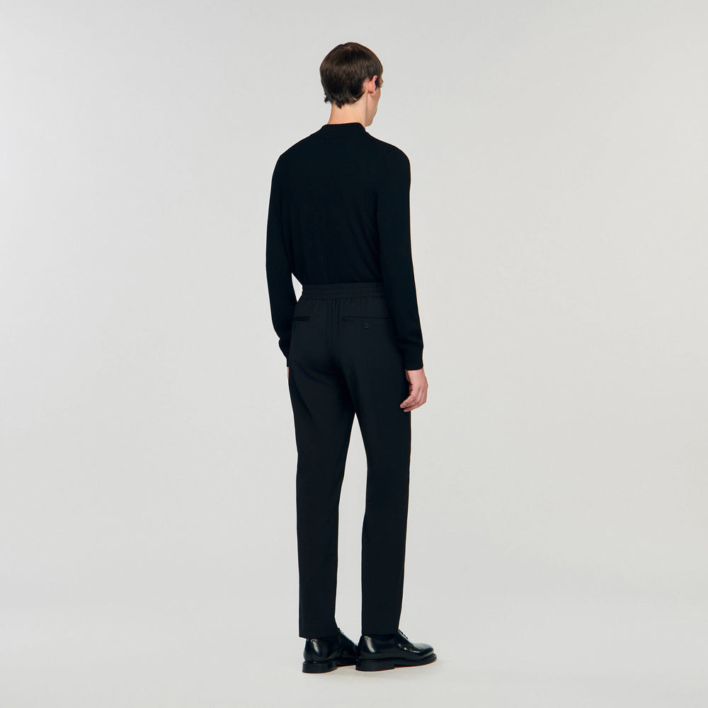 Sandro Men Elasticated straight-leg trousers