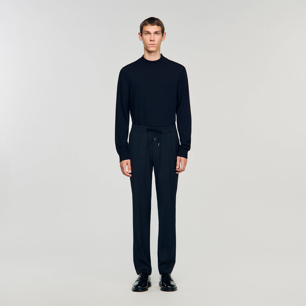 Sandro Men Elasticated straight-leg trousers