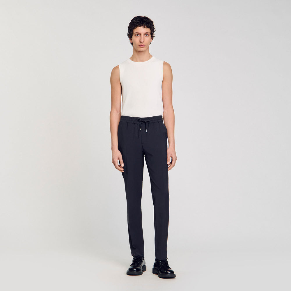 Sandro Men Elasticated straight-leg trousers