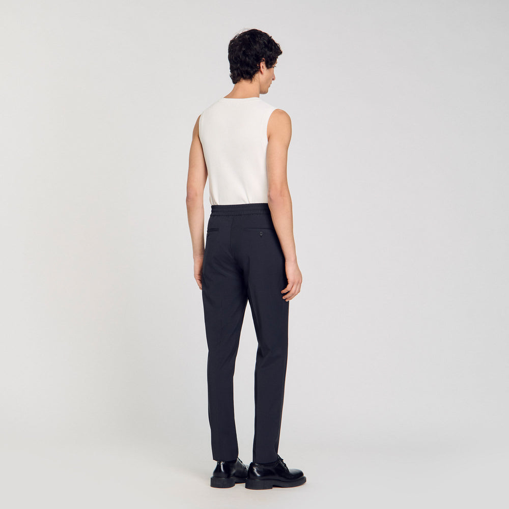 Sandro Men Elasticated straight-leg trousers