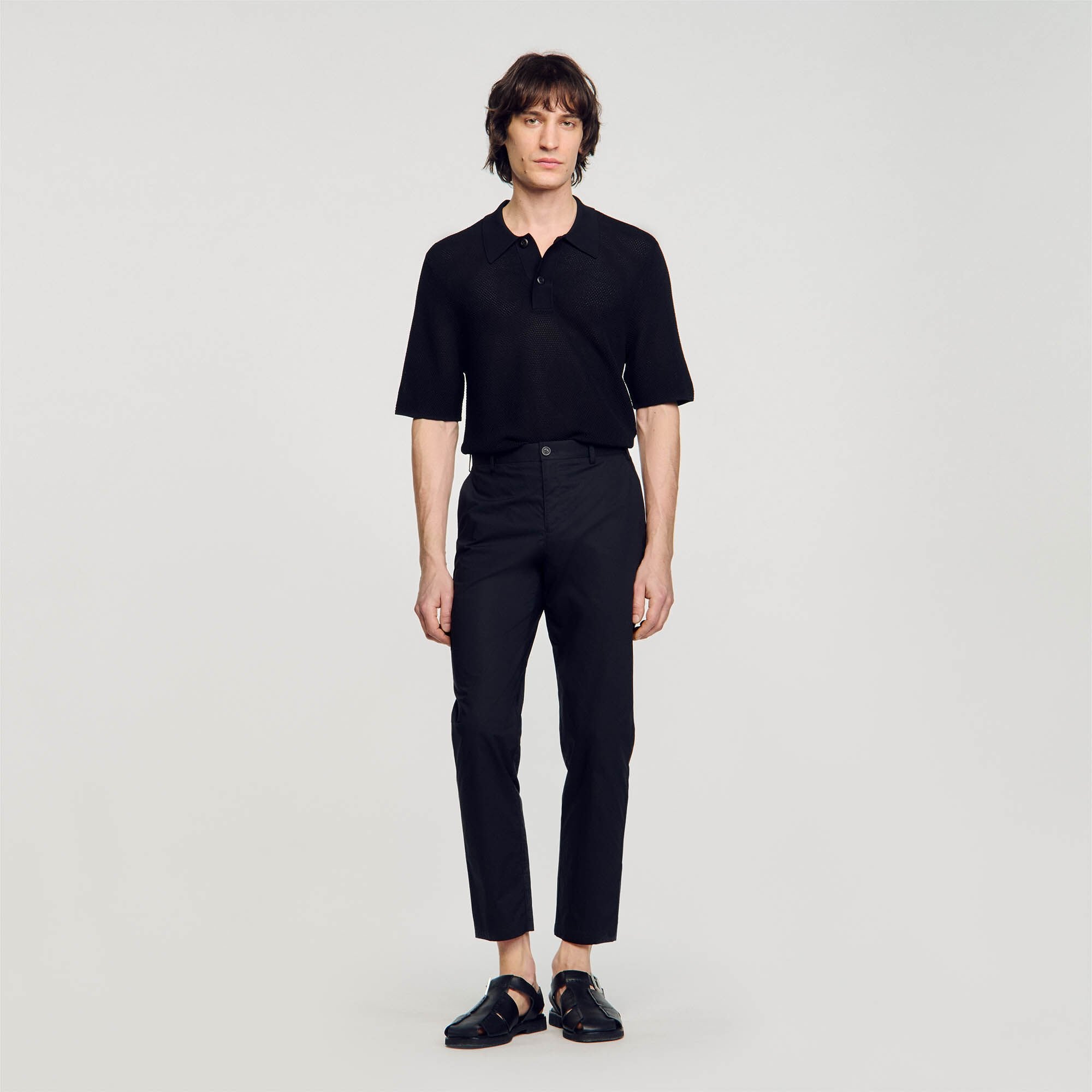 Sandro Men Cotton carrot-cut trousers