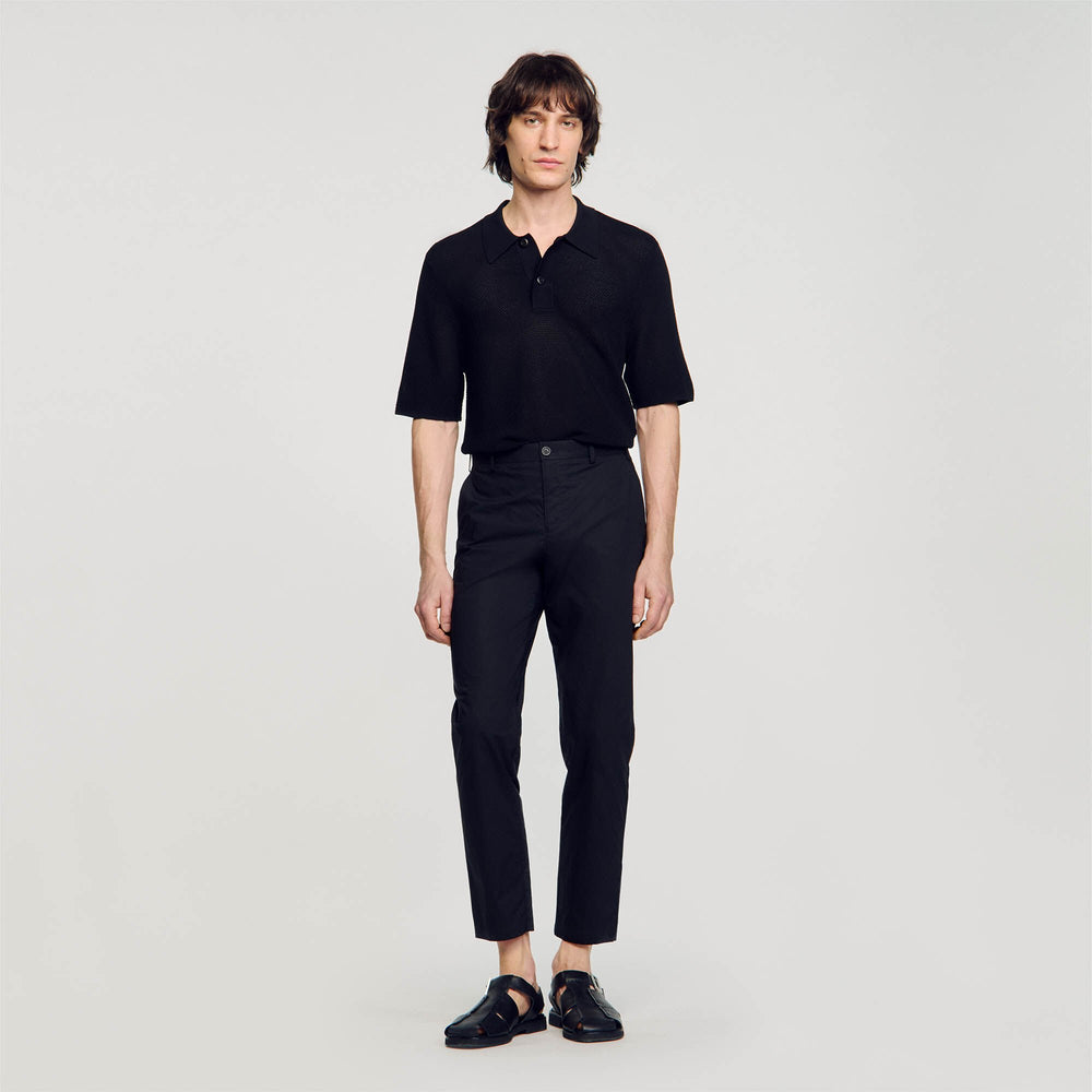 Sandro Men Cotton carrot-cut trousers