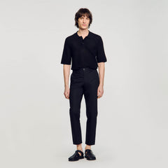 Sandro Men Cotton carrot-cut trousers