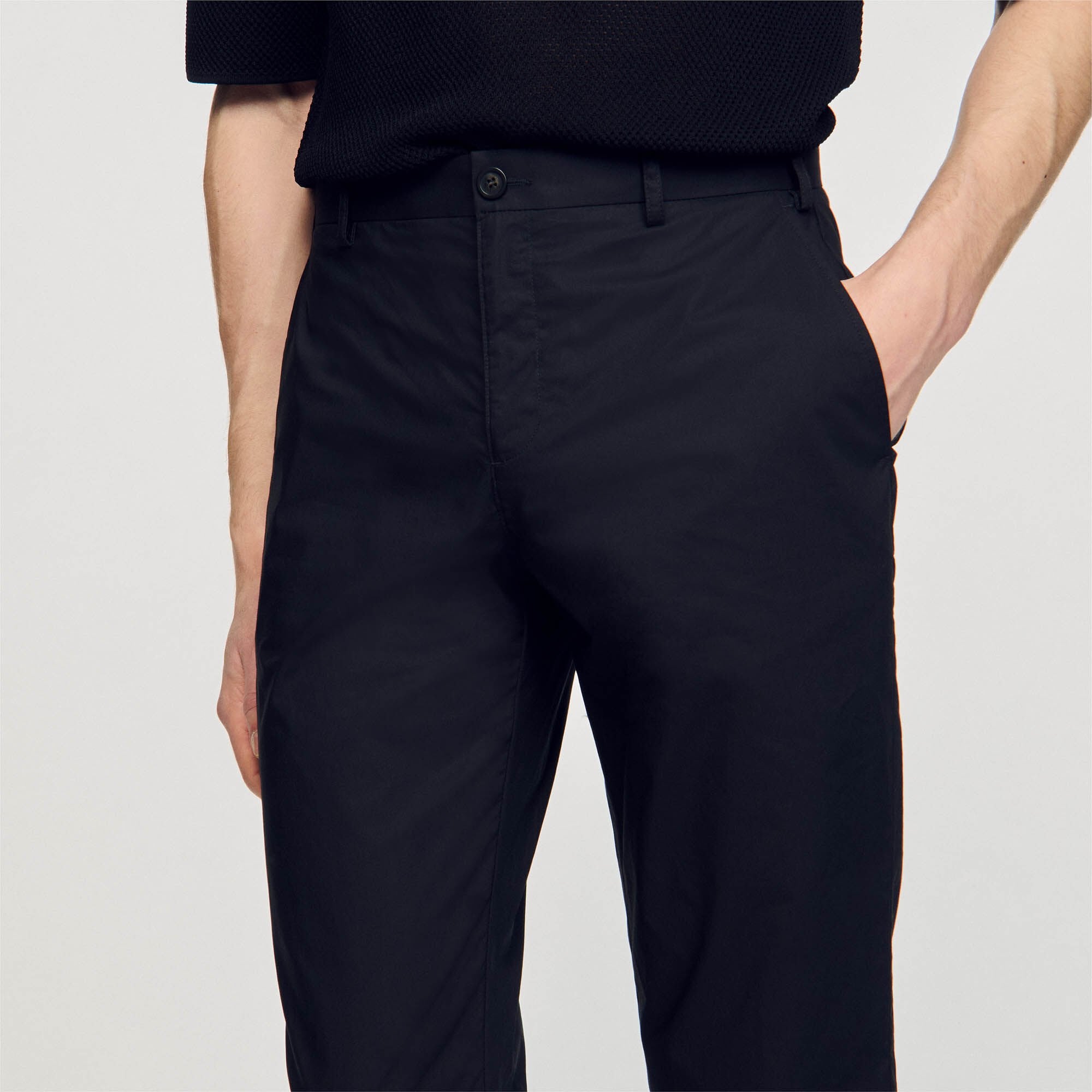 Sandro Men Cotton carrot-cut trousers