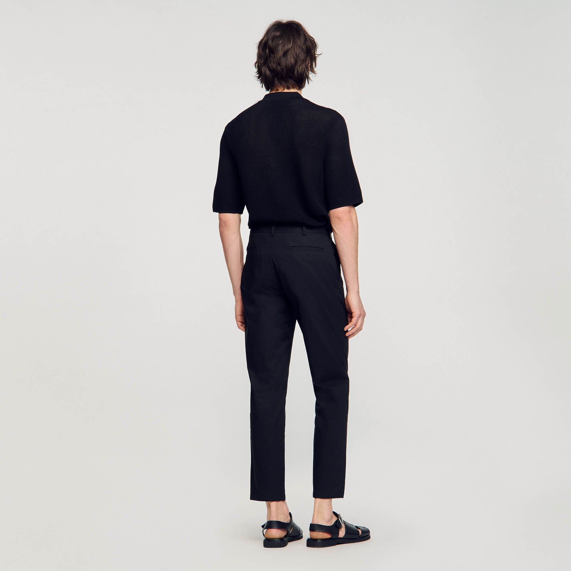 Sandro Men Cotton carrot-cut trousers