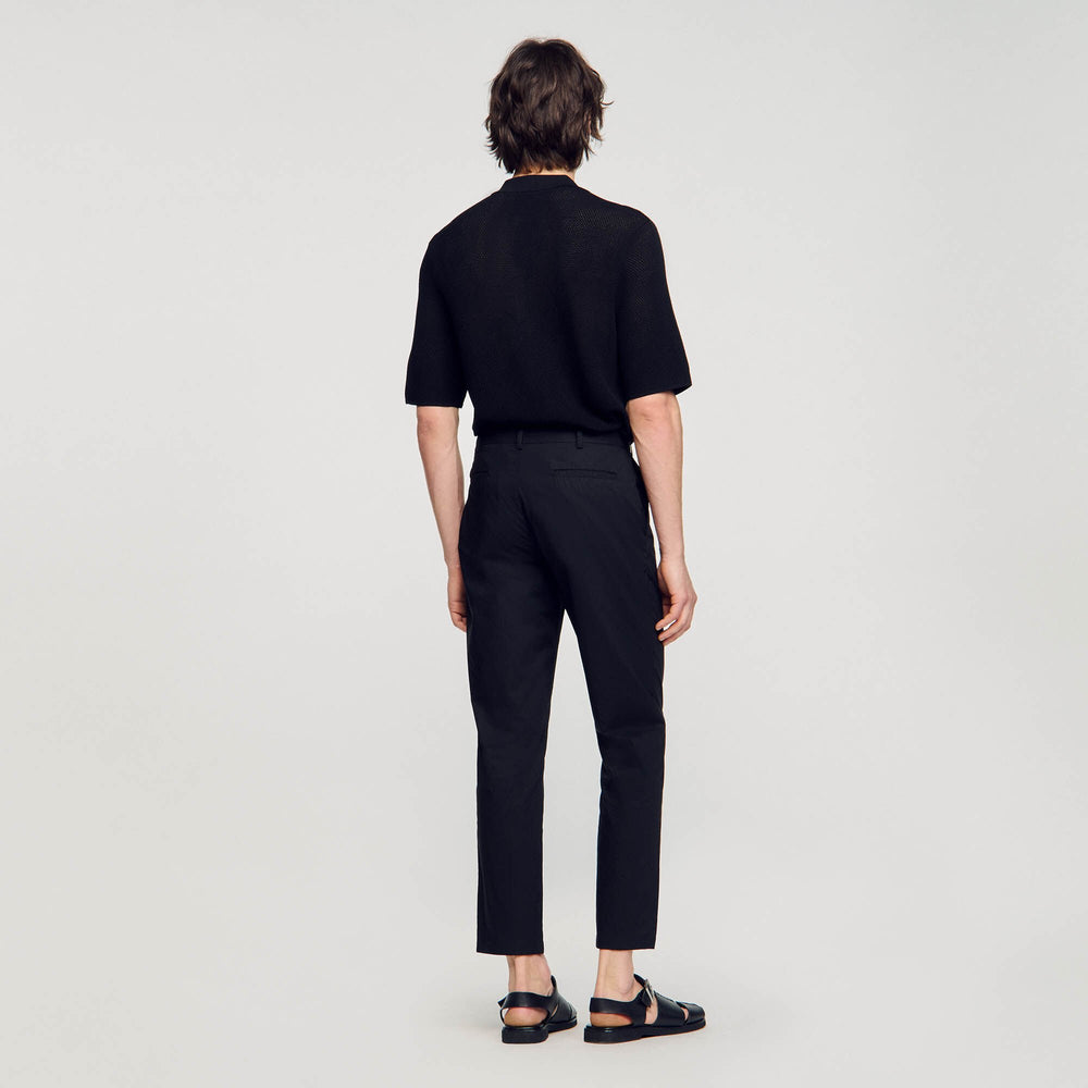 Sandro Men Cotton carrot-cut trousers