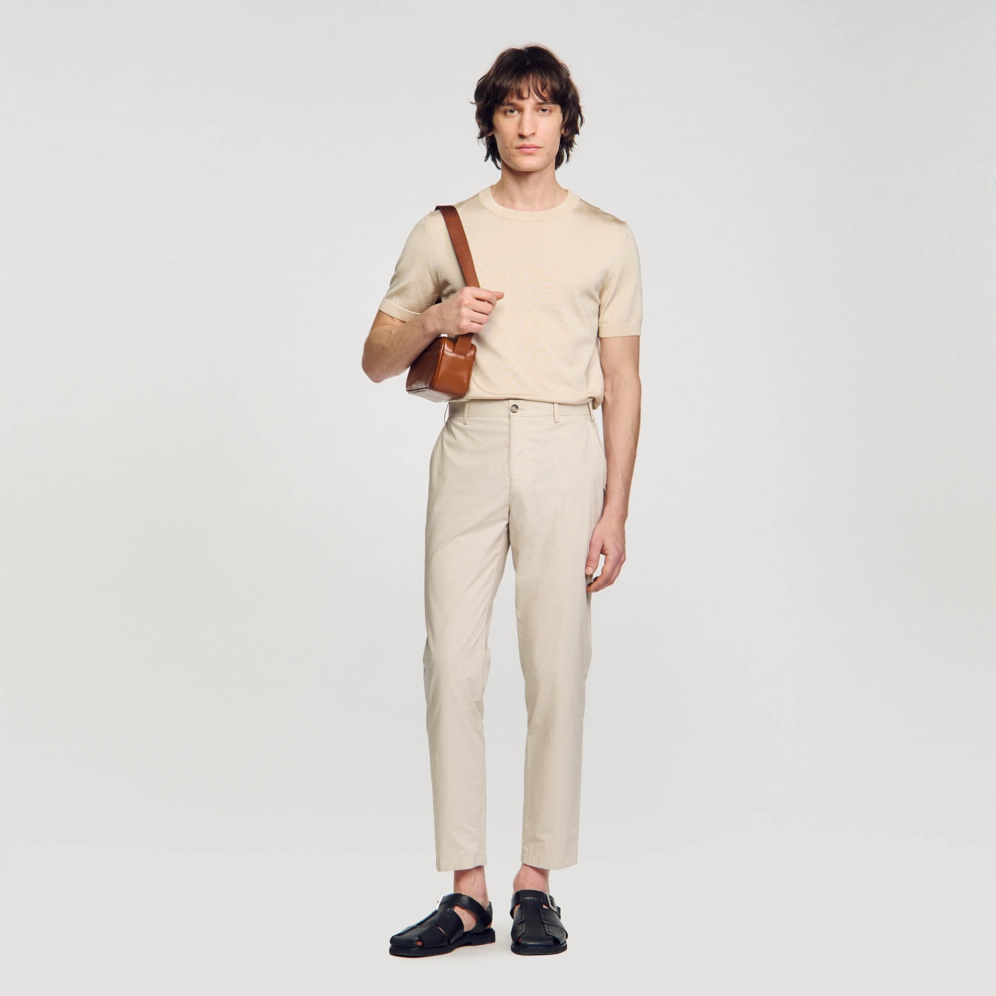Sandro Men Cotton carrot-cut trousers