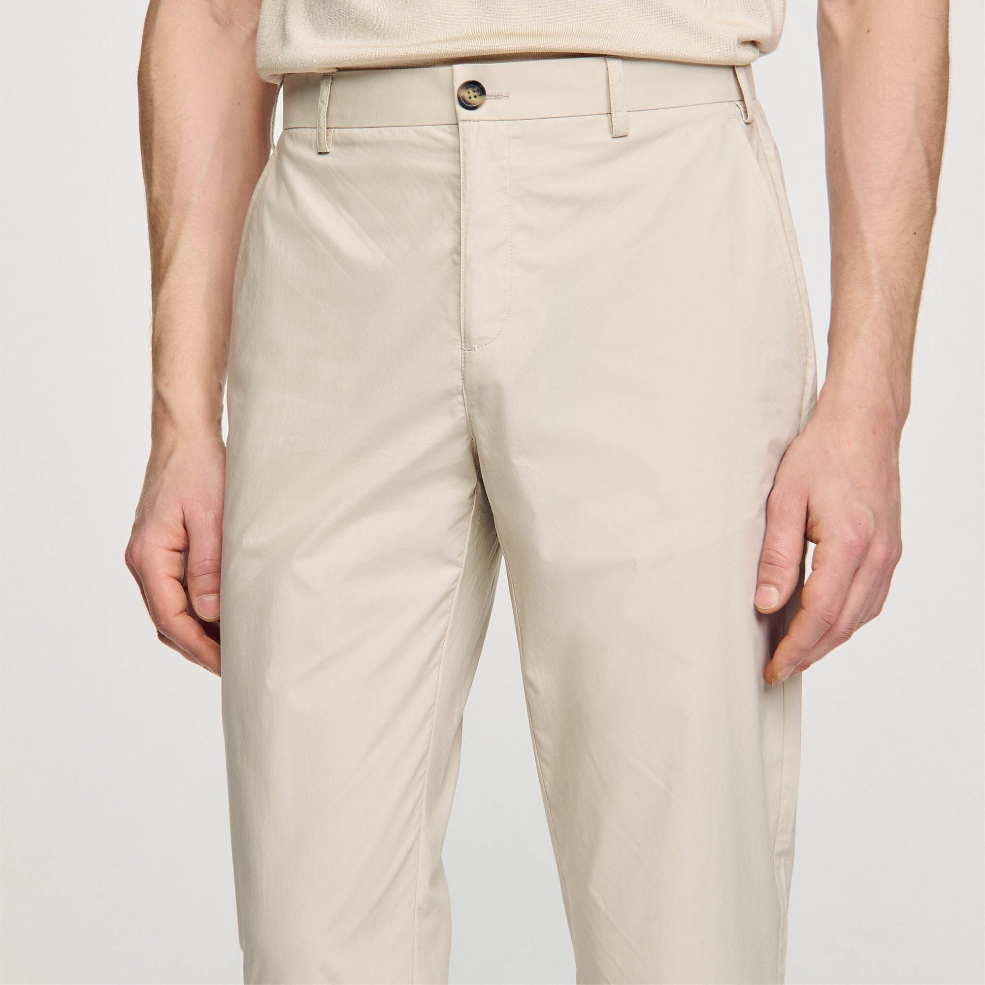 Sandro Men Cotton carrot-cut trousers