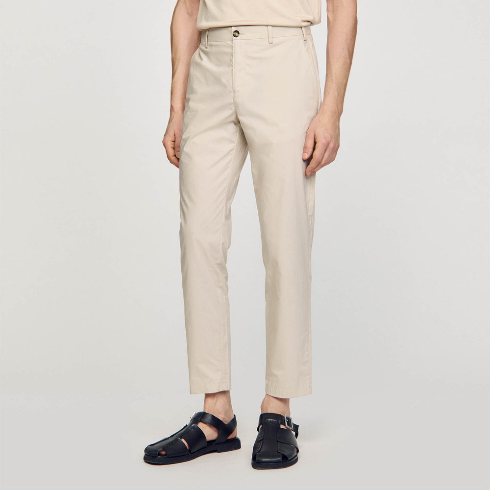 Sandro Men Cotton carrot-cut trousers
