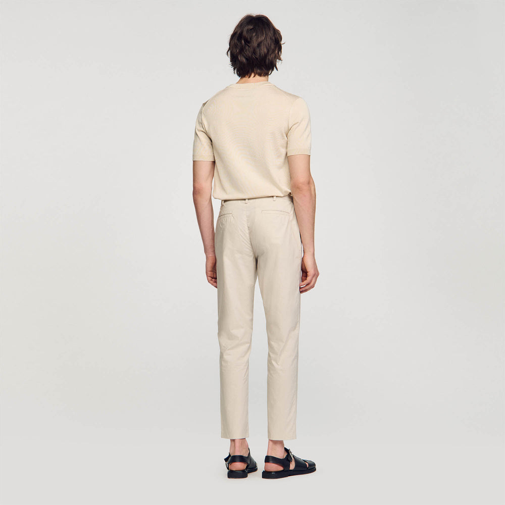 Sandro Men Cotton carrot-cut trousers