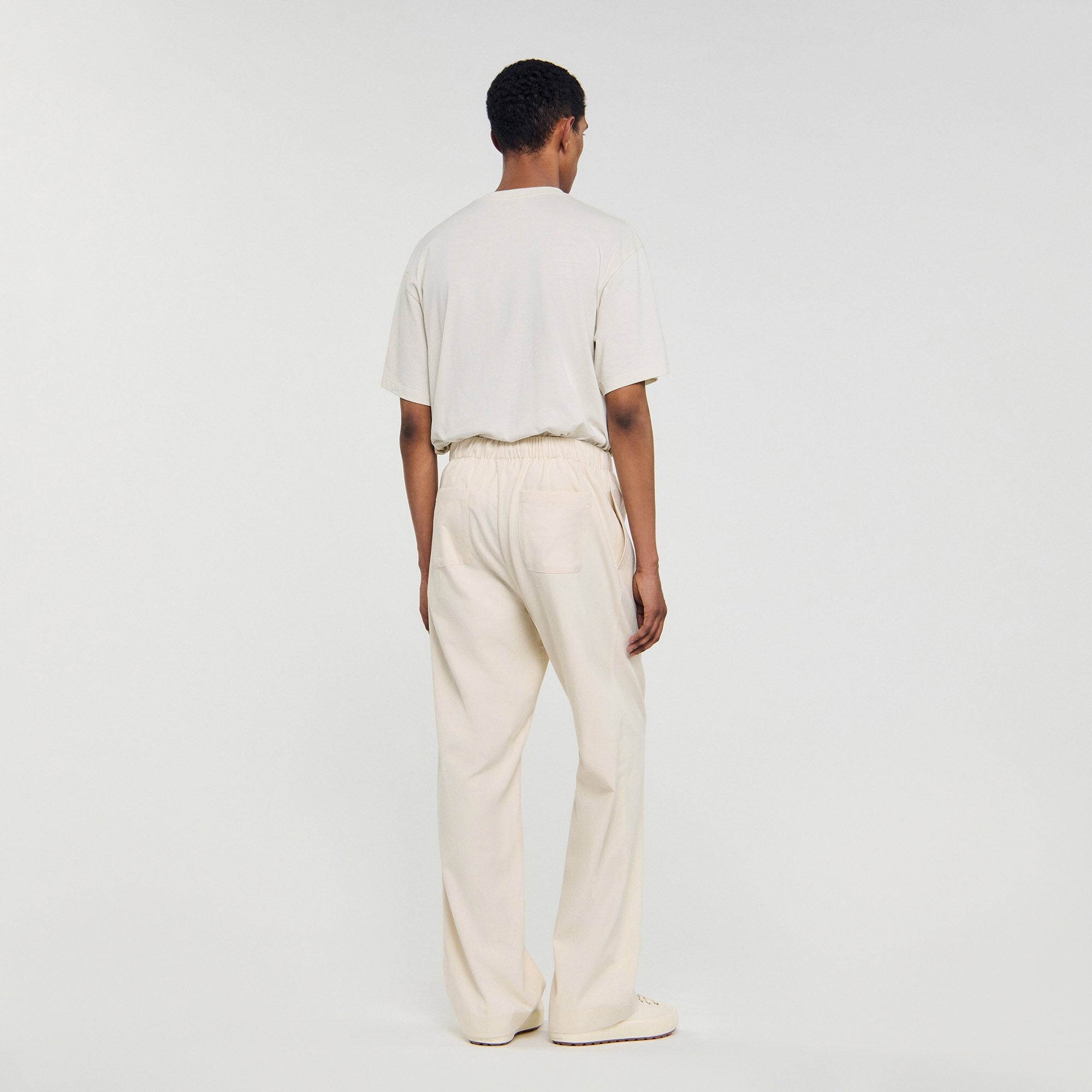Sandro Men Wide-leg elasticated cotton trousers