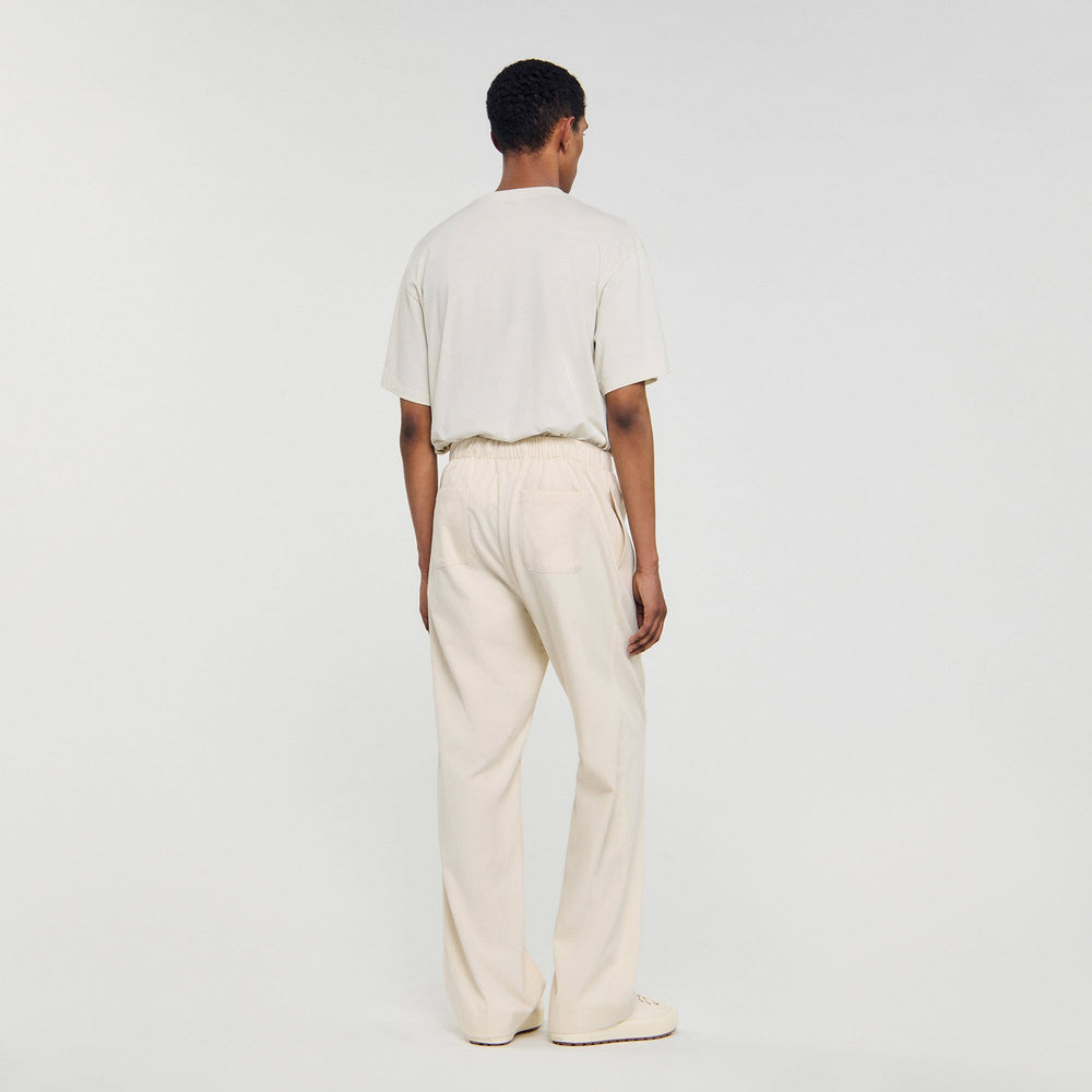 Sandro Men Wide-leg elasticated cotton trousers