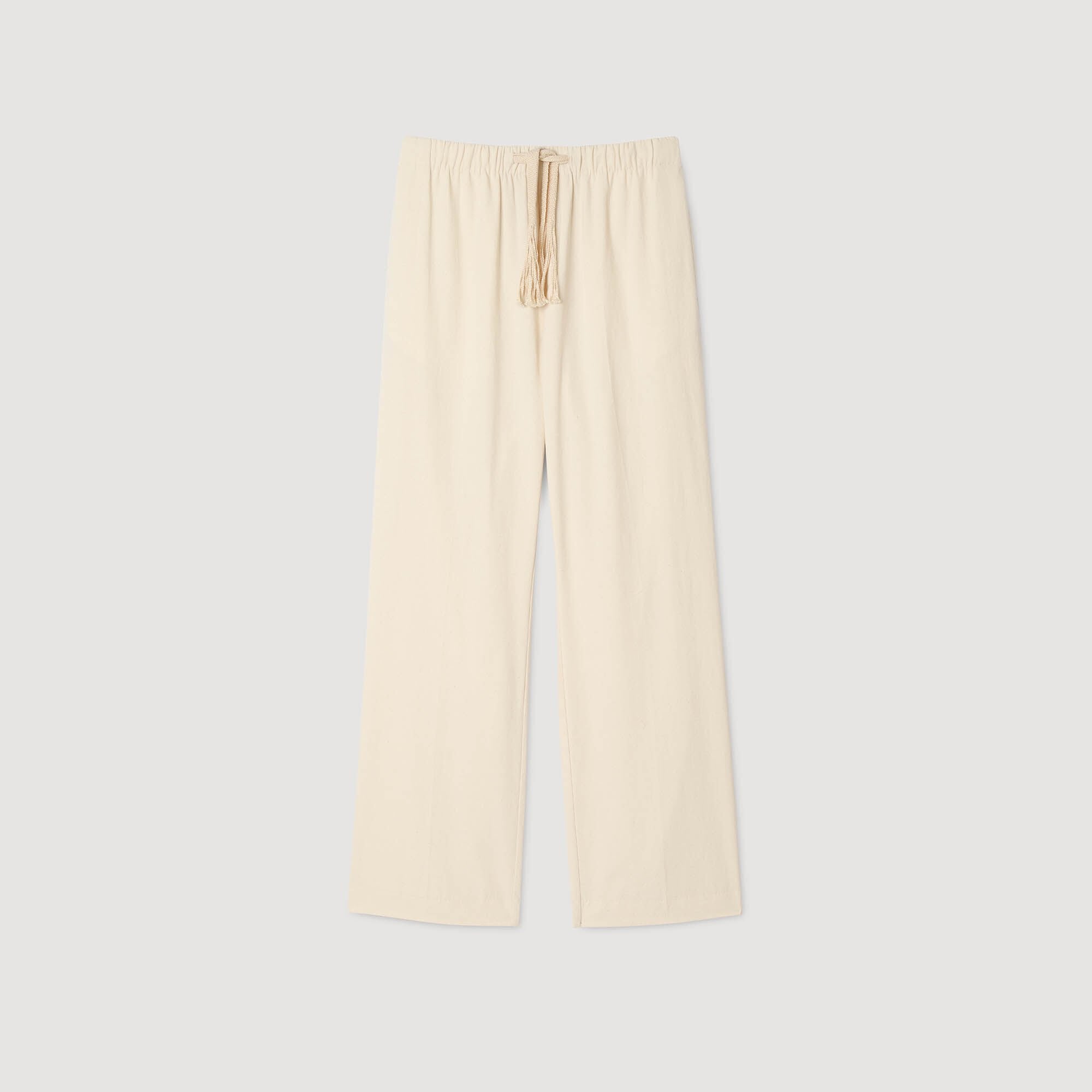 Sandro Men Wide-leg elasticated cotton trousers