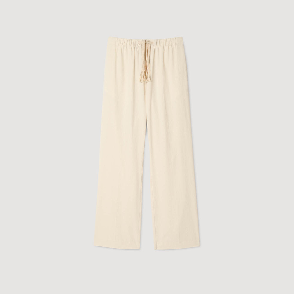 Sandro Men Wide-leg elasticated cotton trousers