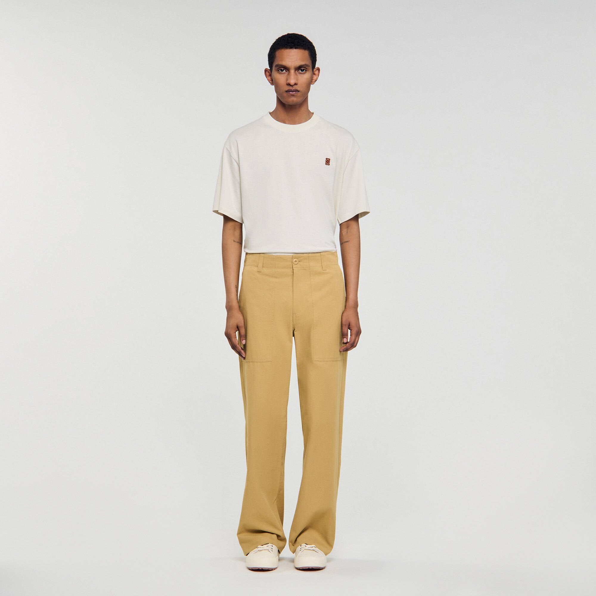 Sandro Men Wide-leg cotton trousers