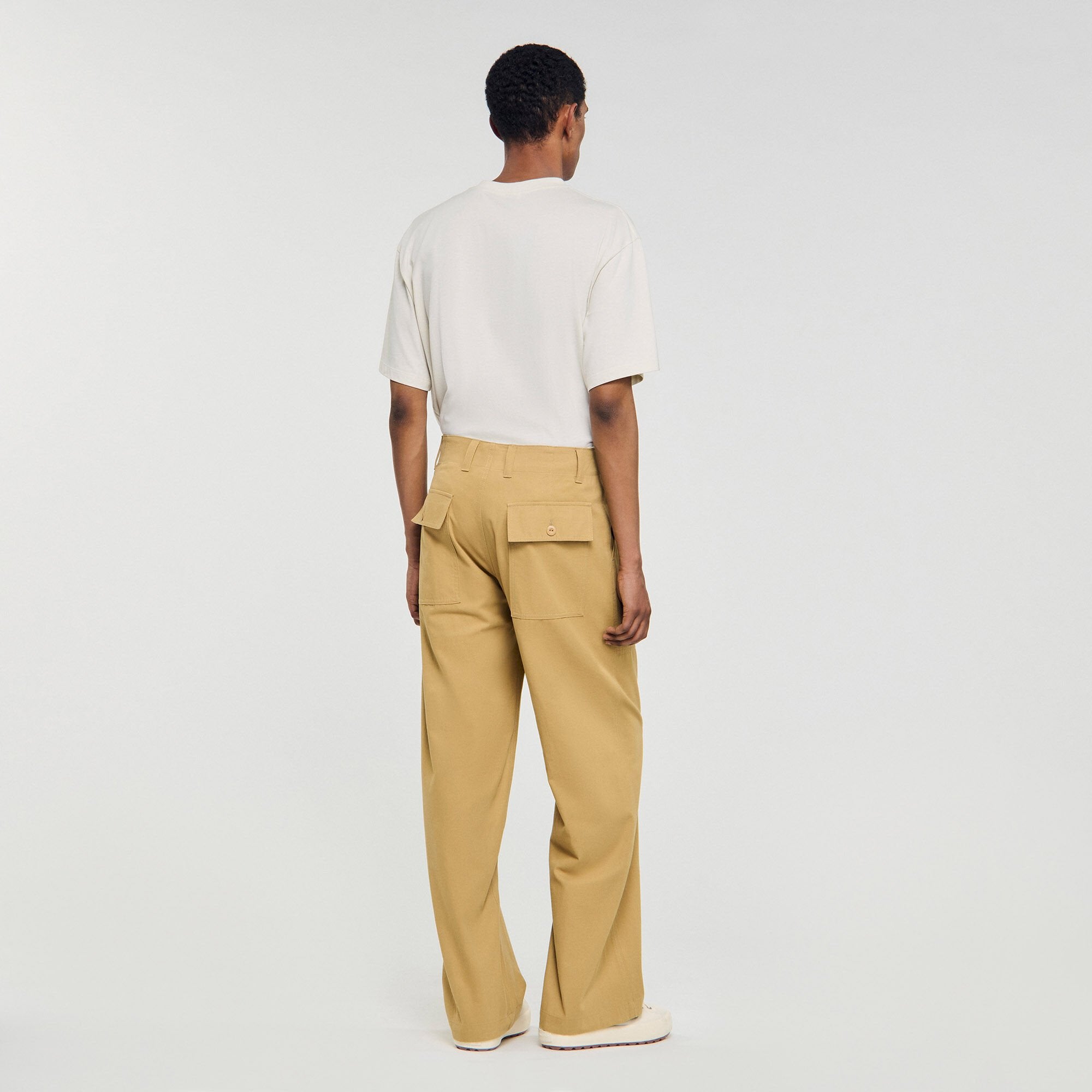 Sandro Men Wide-leg cotton trousers