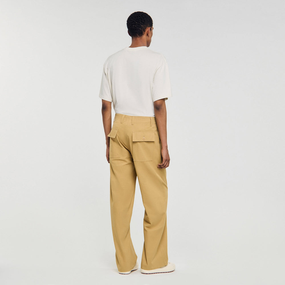Sandro Men Wide-leg cotton trousers