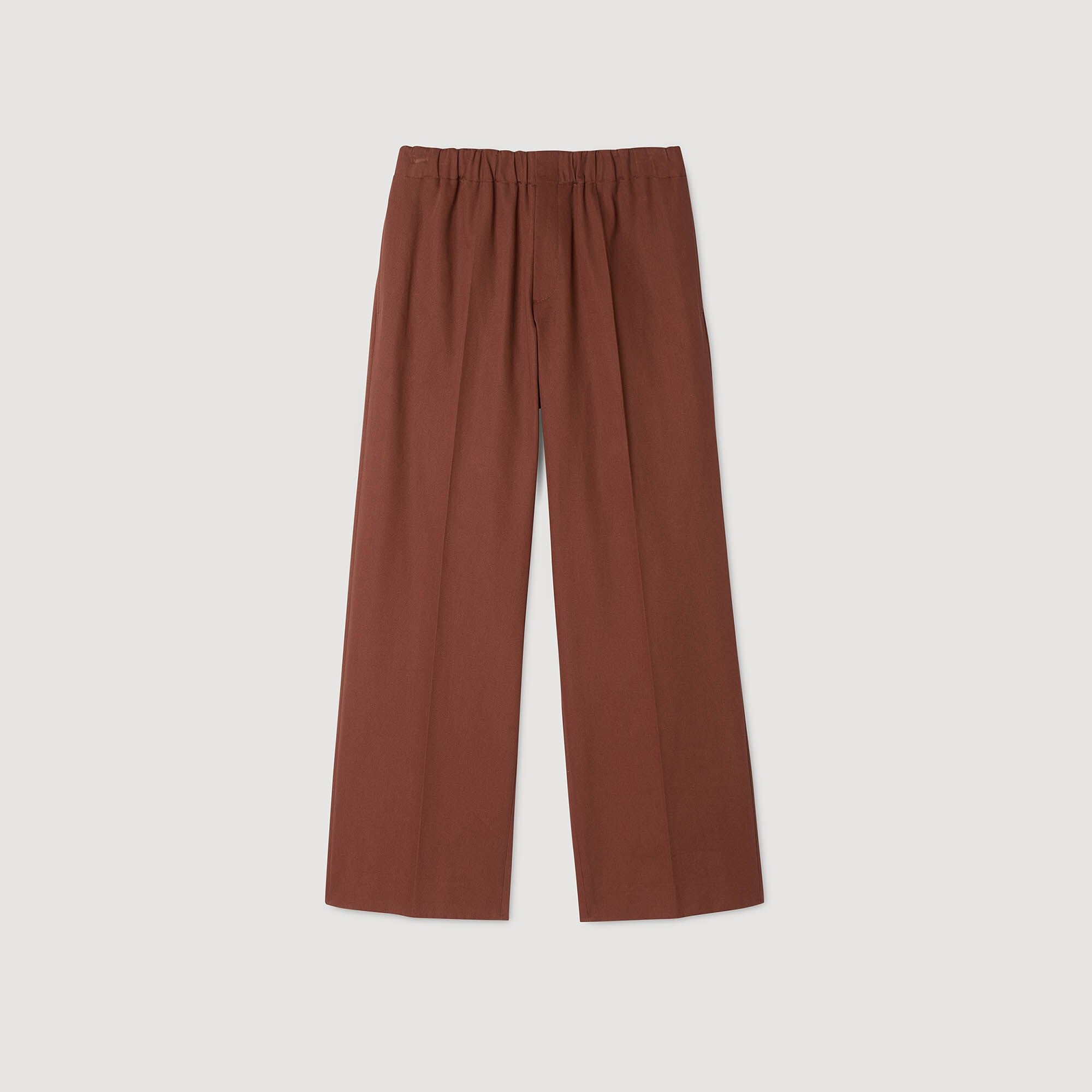 Sandro Men Elasticated wide-leg cotton trousers