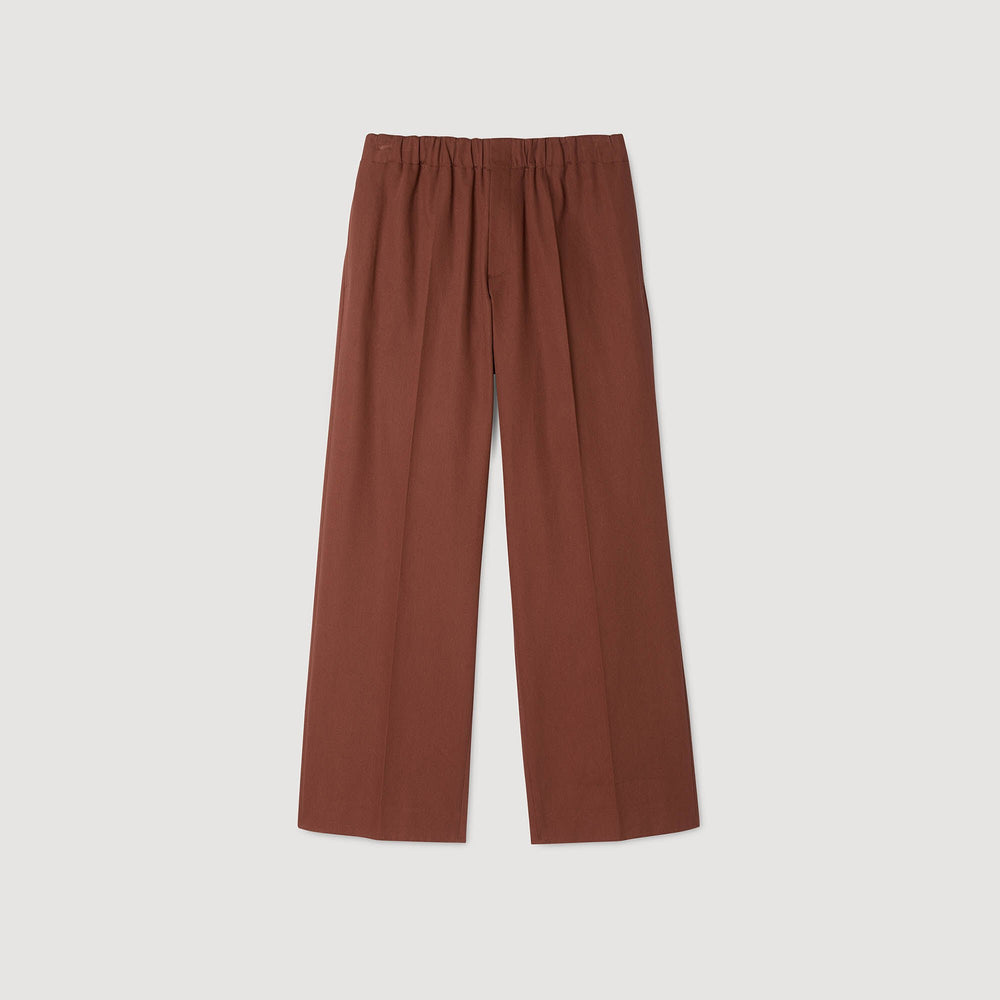 Sandro Men Elasticated wide-leg cotton trousers