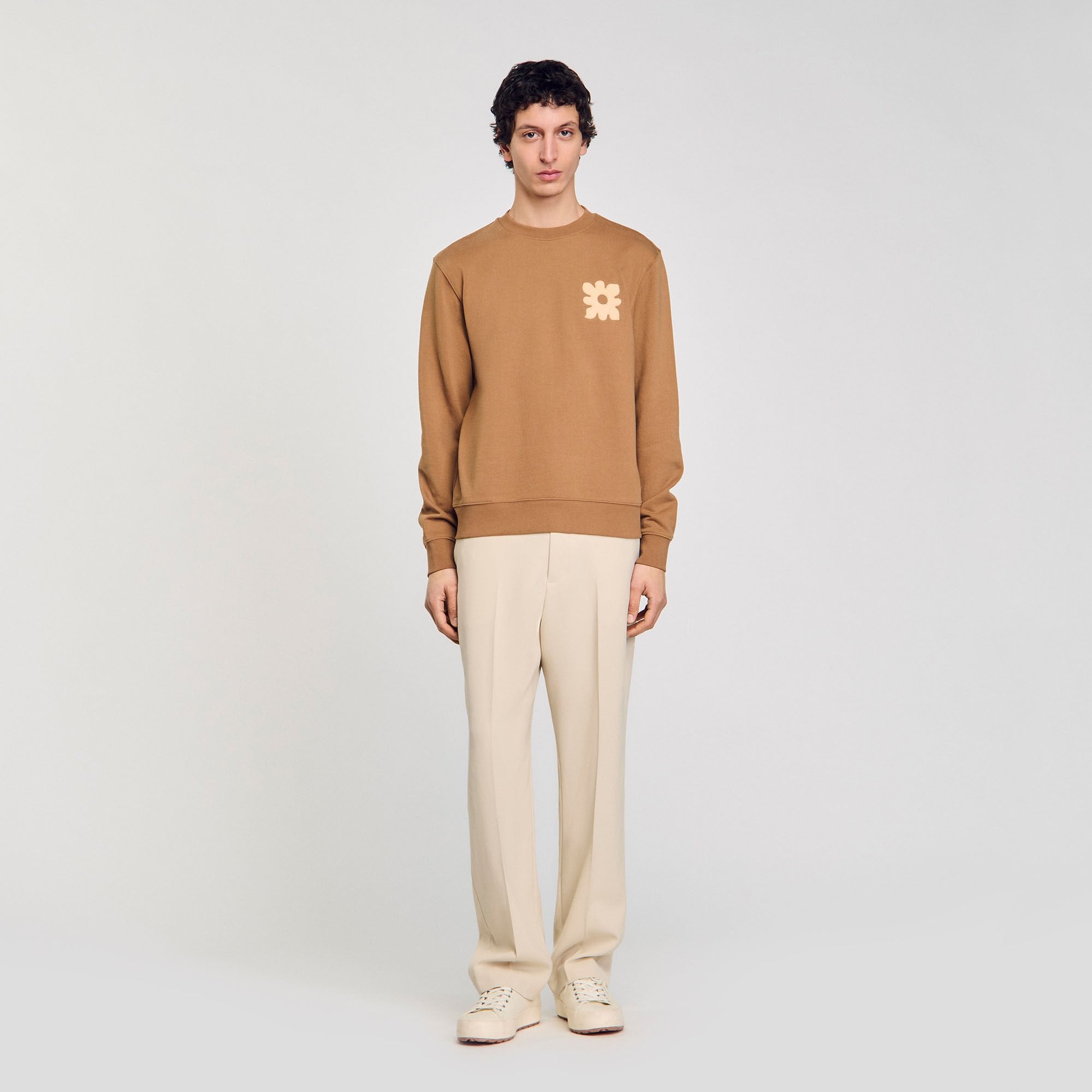 Sandro Men Sweatshirt with flower patch