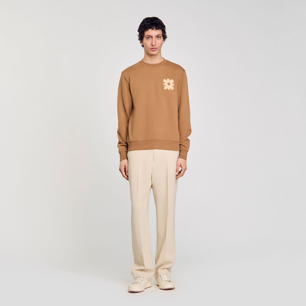 Sandro Men Sweatshirt with flower patch