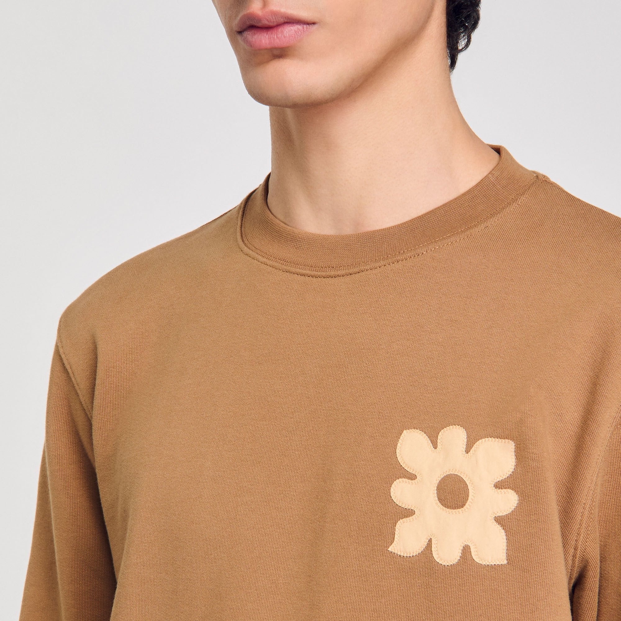 Sandro Men Sweatshirt with flower patch