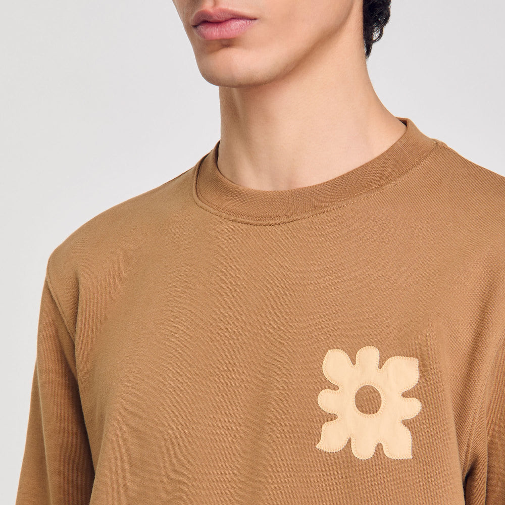 Sandro Men Sweatshirt with flower patch