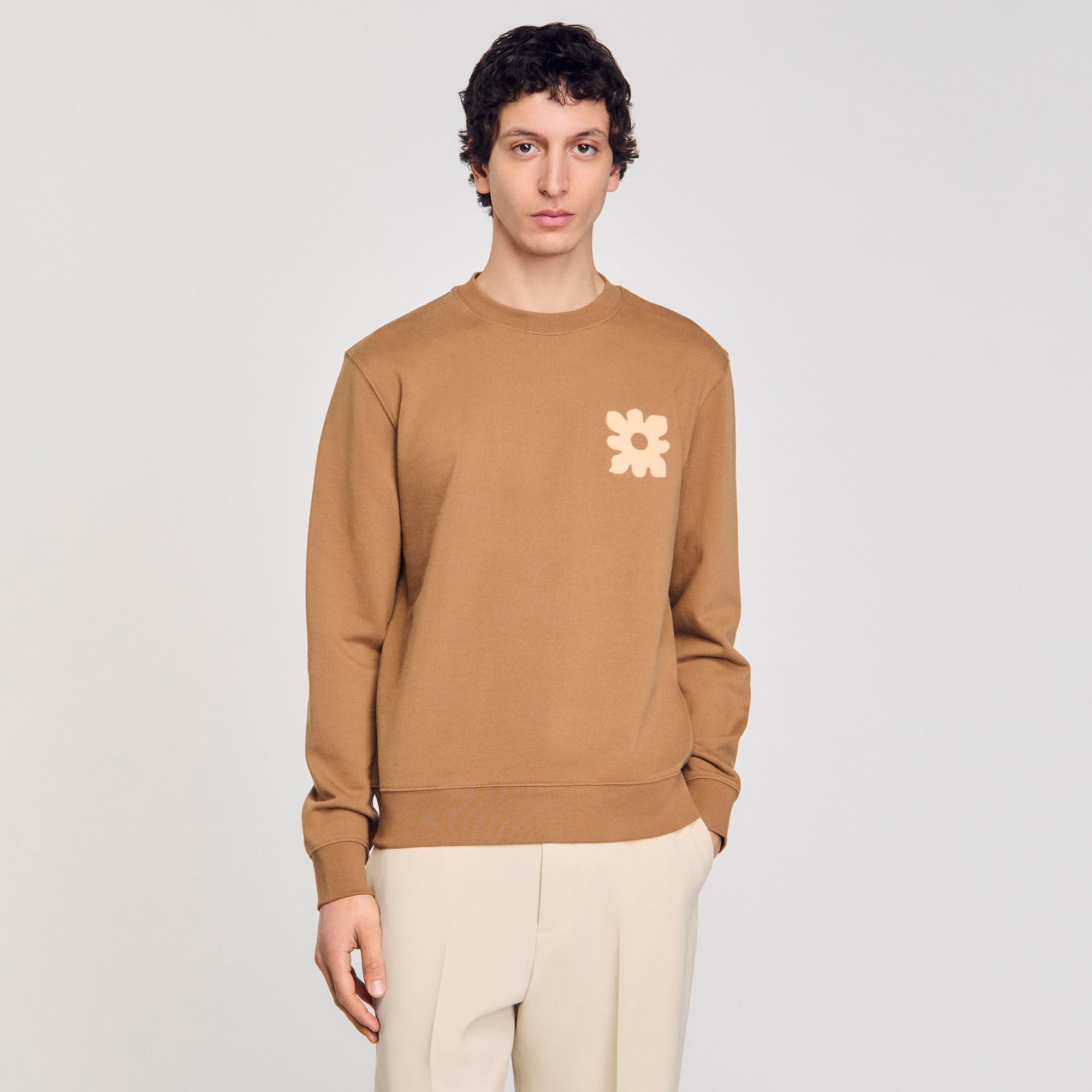 Sandro Men Sweatshirt with flower patch