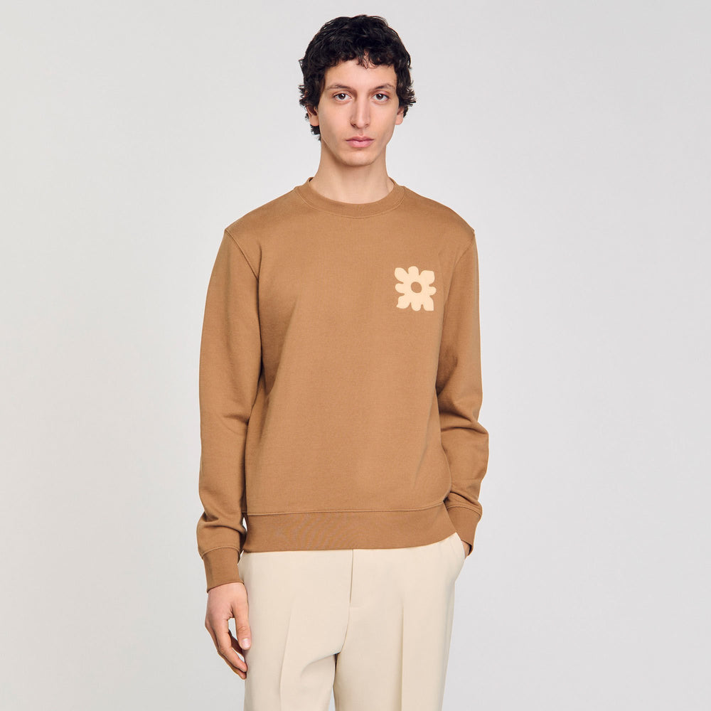 Sandro Men Sweatshirt with flower patch