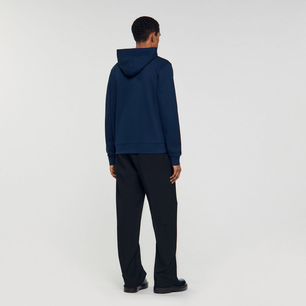 Sandro Men Leather patch sweatshirt