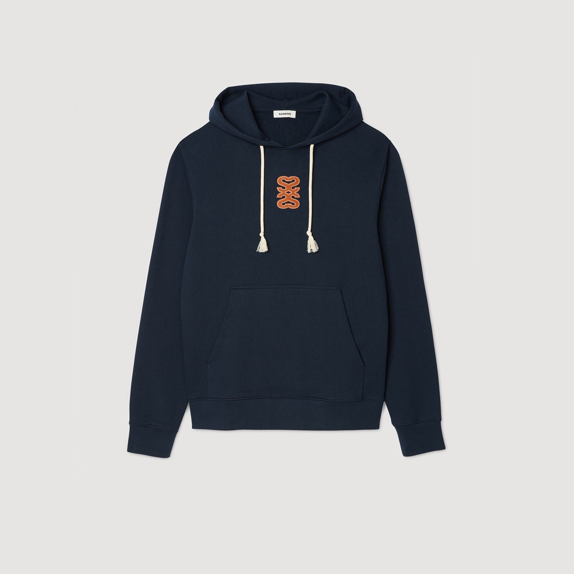 Sandro Men Leather patch sweatshirt