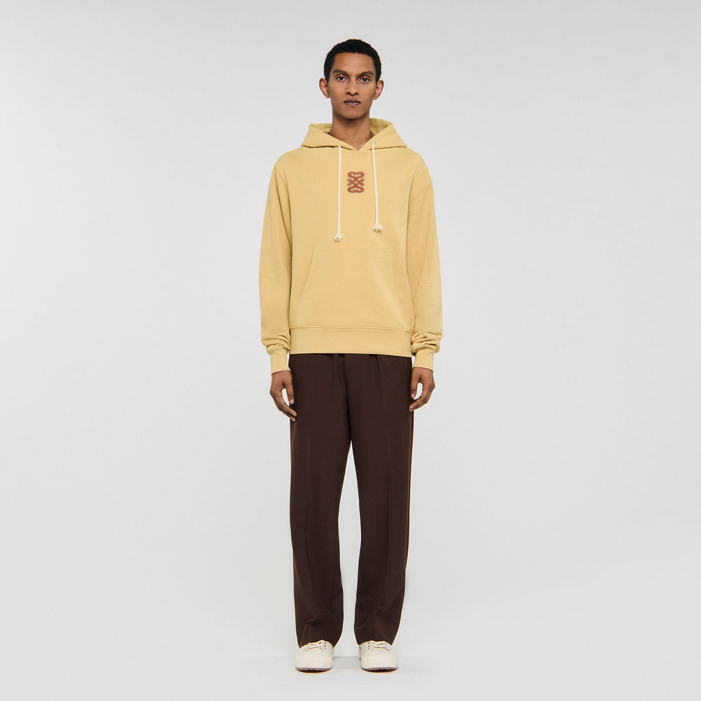 Sandro Men Leather patch sweatshirt