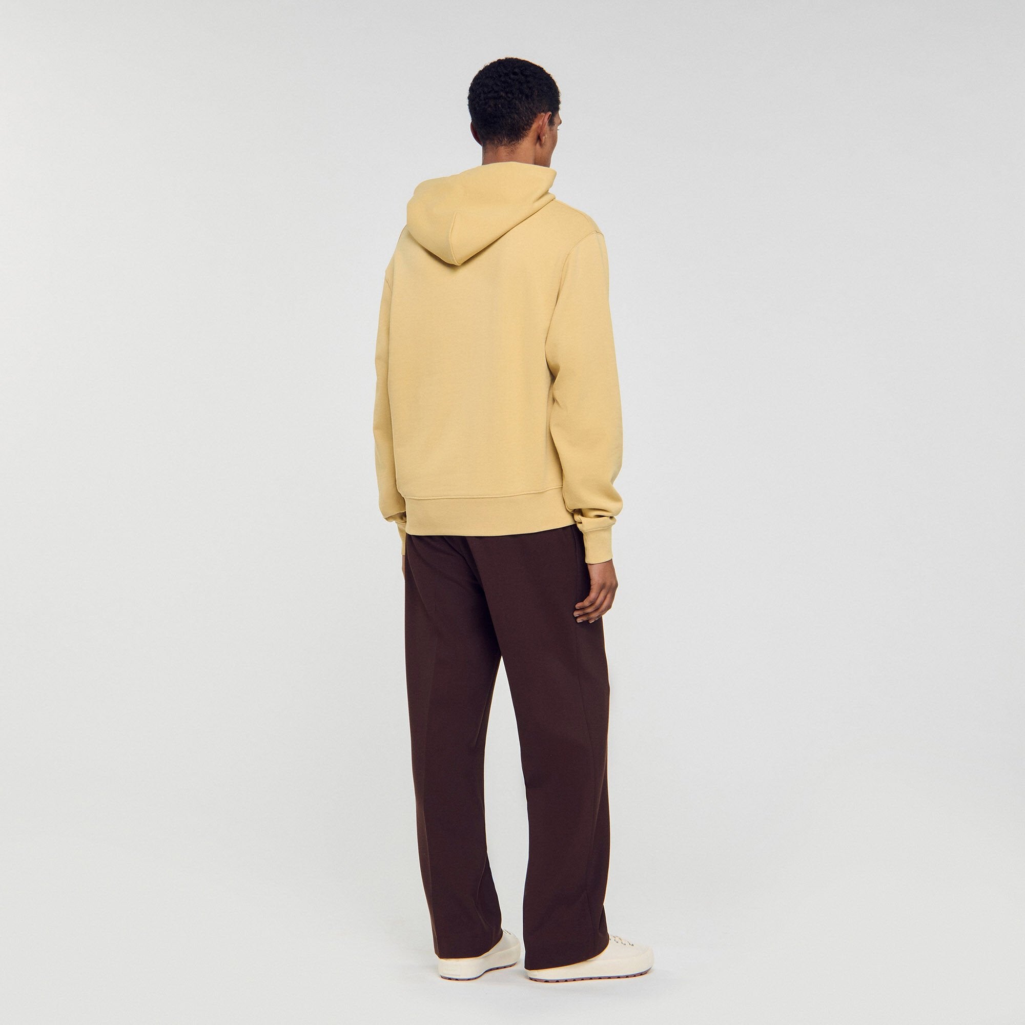 Sandro Men Leather patch sweatshirt