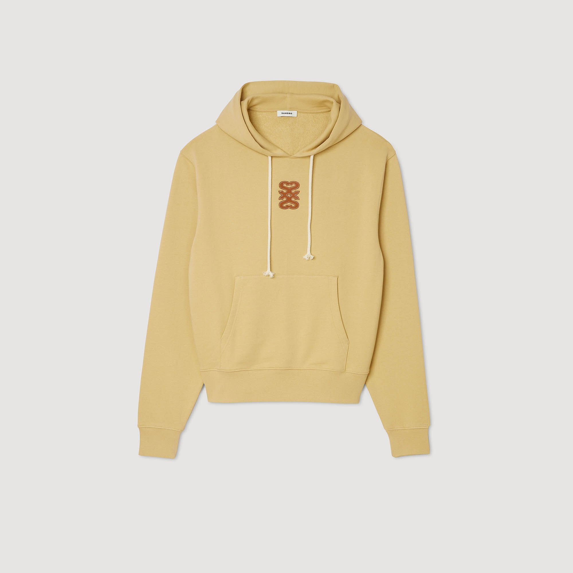 Sandro Men Leather patch sweatshirt