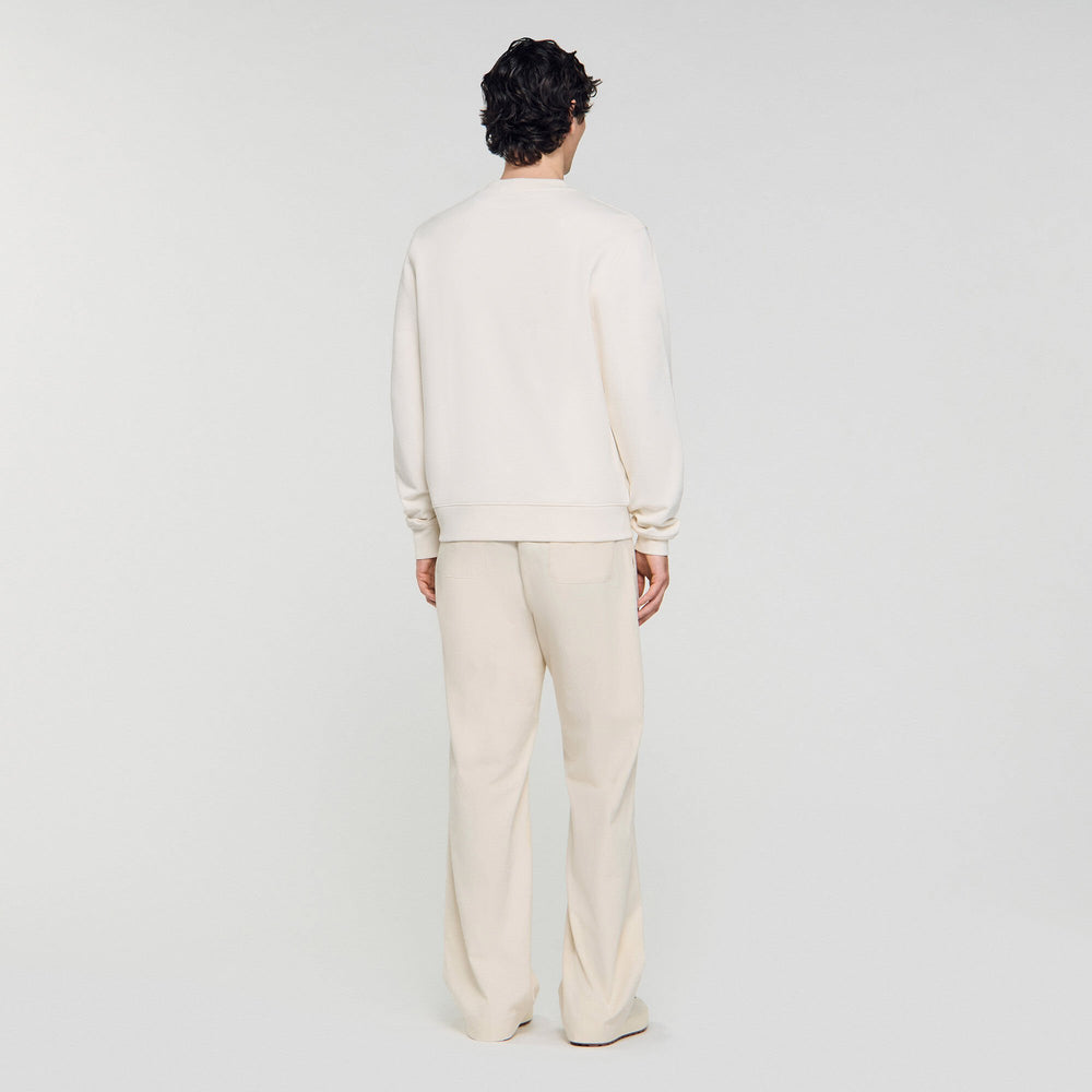 Sandro Men Oversized sweatshirt with leather patch