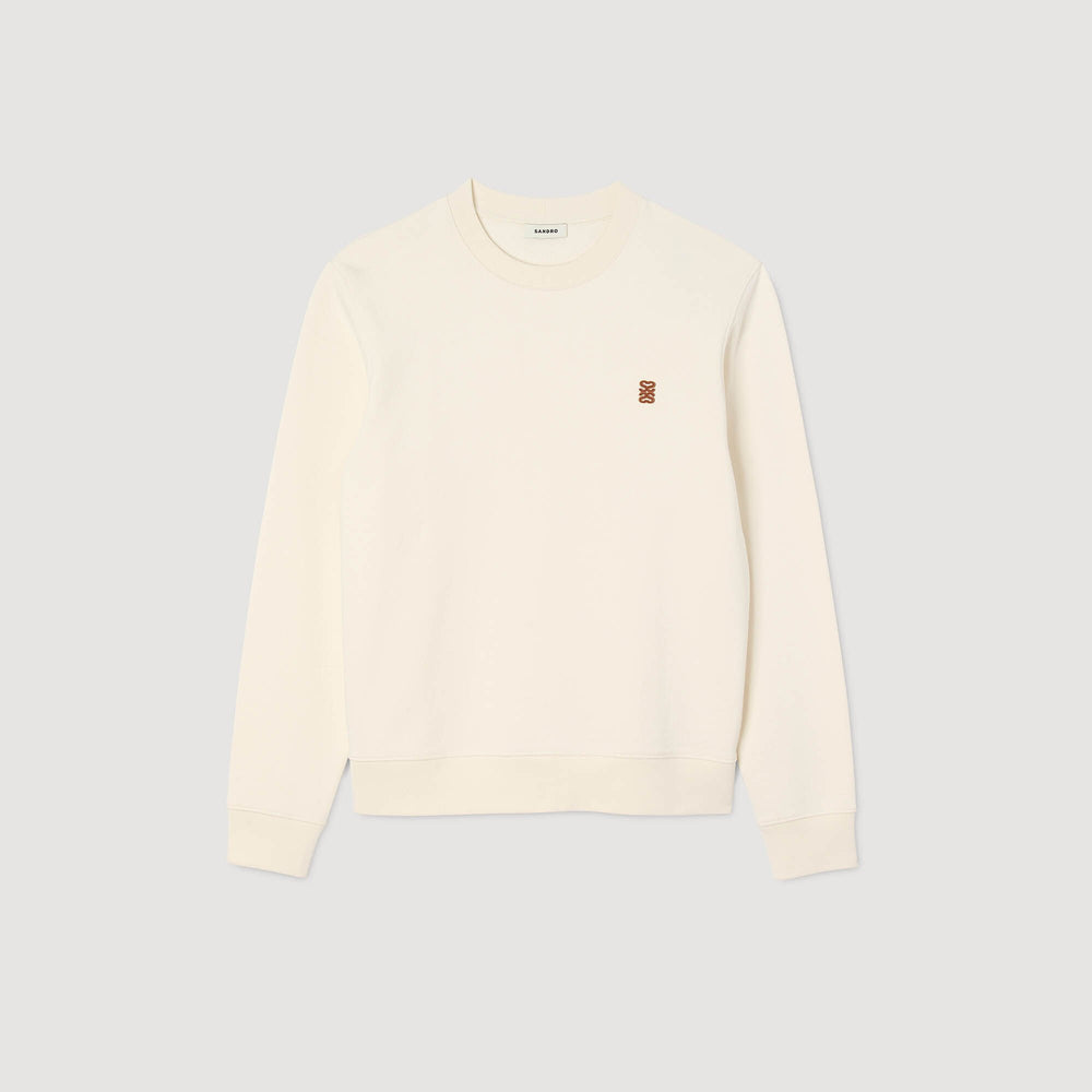 Sandro Men Oversized sweatshirt with leather patch