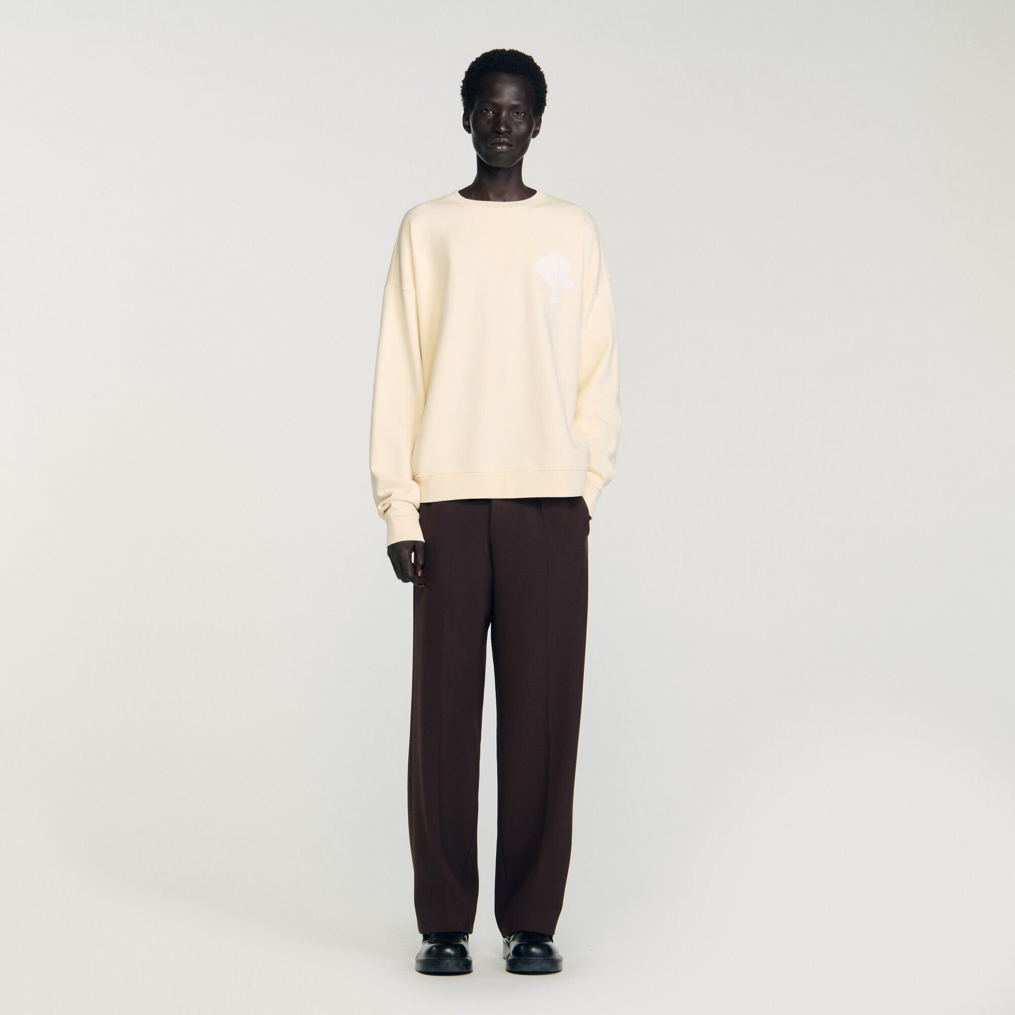 Sandro Men Sweatshirt with flower patch